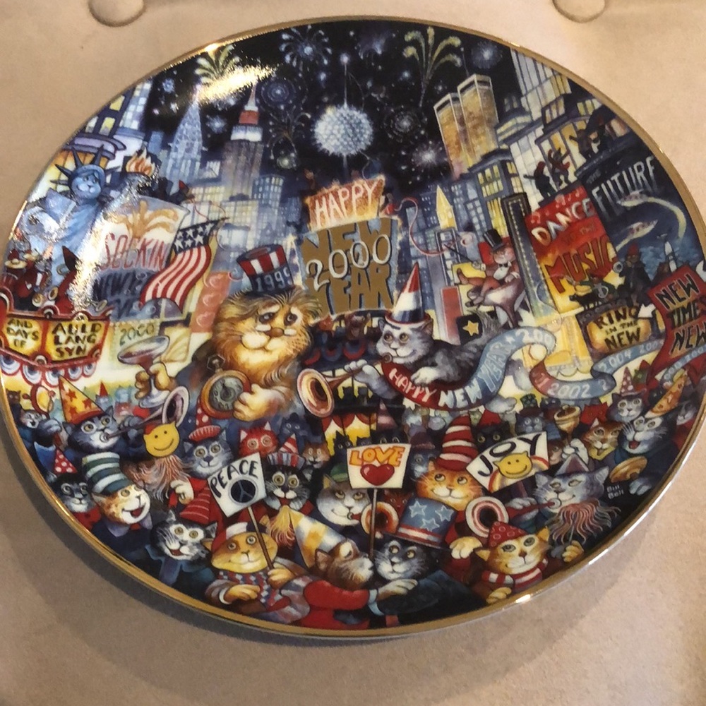Franklin Mint Limited edition vintage new year cat plate